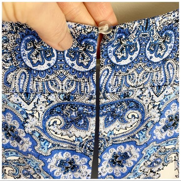 Maggy London Sleeveless Dress | Fit‎ and Flare Blue White 8 - Picture 10 of 14